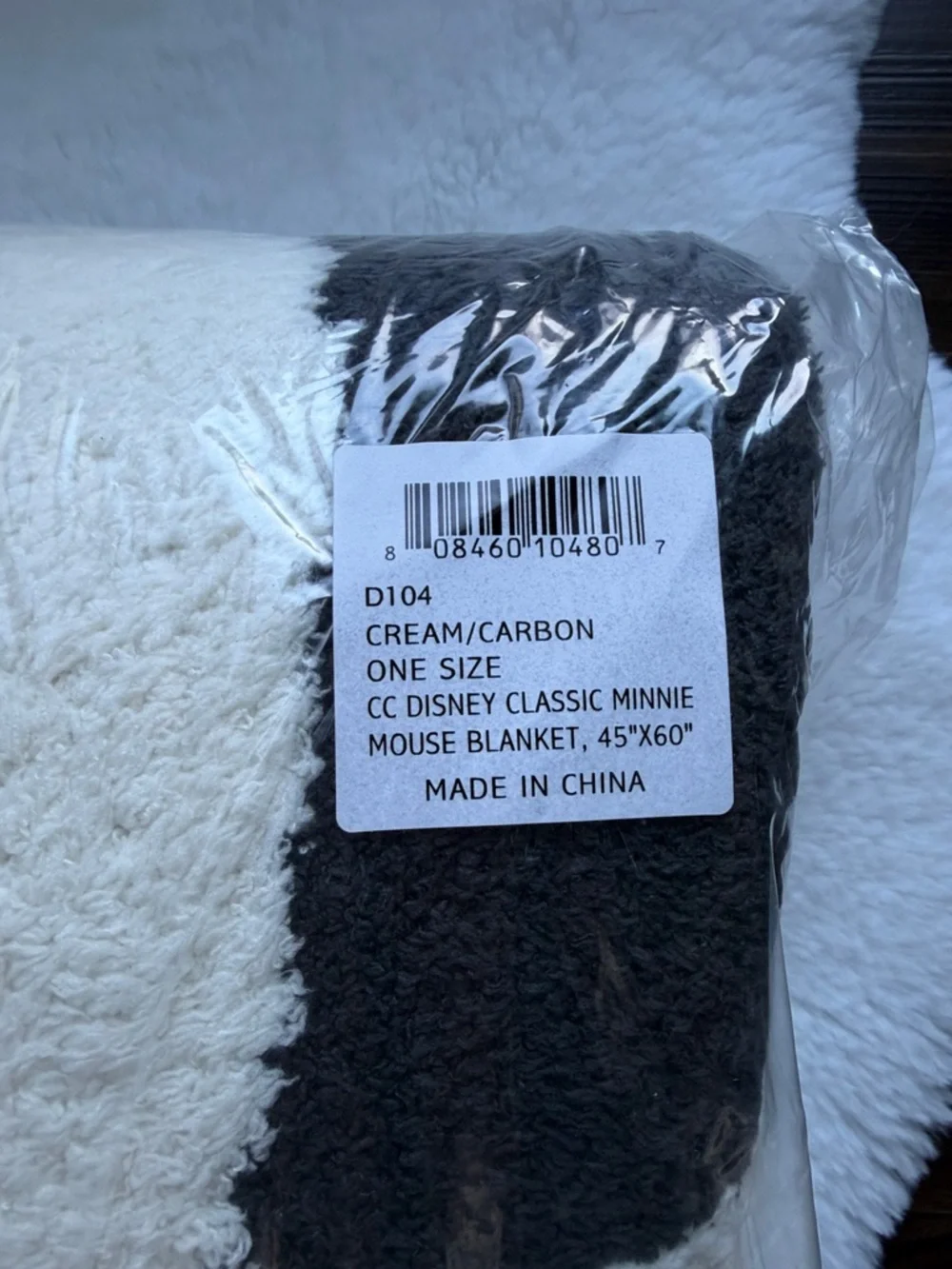 NWT Barefoot Dreams CozyChic Classic Mickey Mouse Blanket | Cream/Carbon